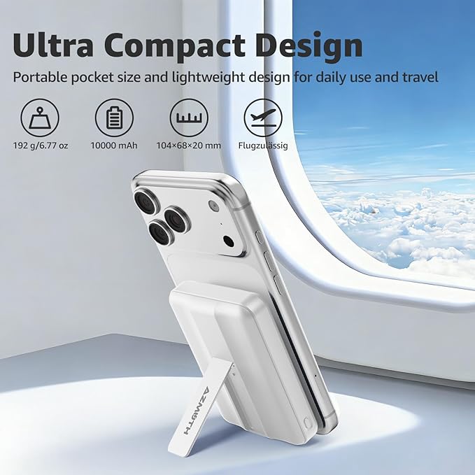MagSafe Power Bank 10000mAh with Stand – Magnetic Wireless Charger