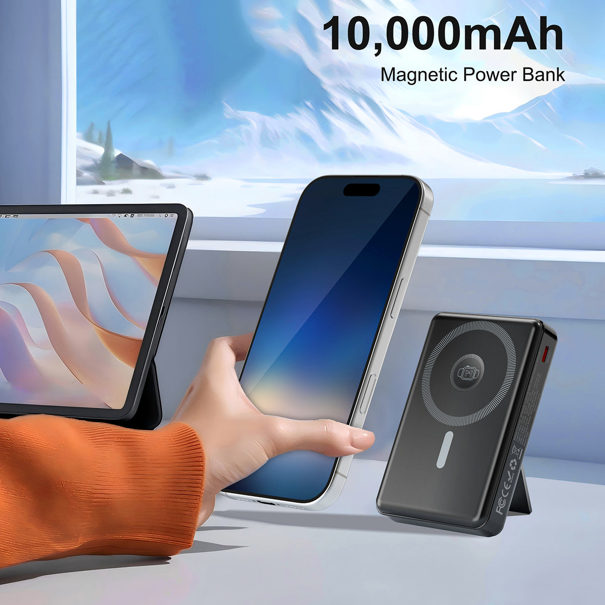Power Bank 10000mAh με Ενσωματωμένα Καλώδια USB-C και Lightning — Γρήγορη Φόρτιση 22.5W
