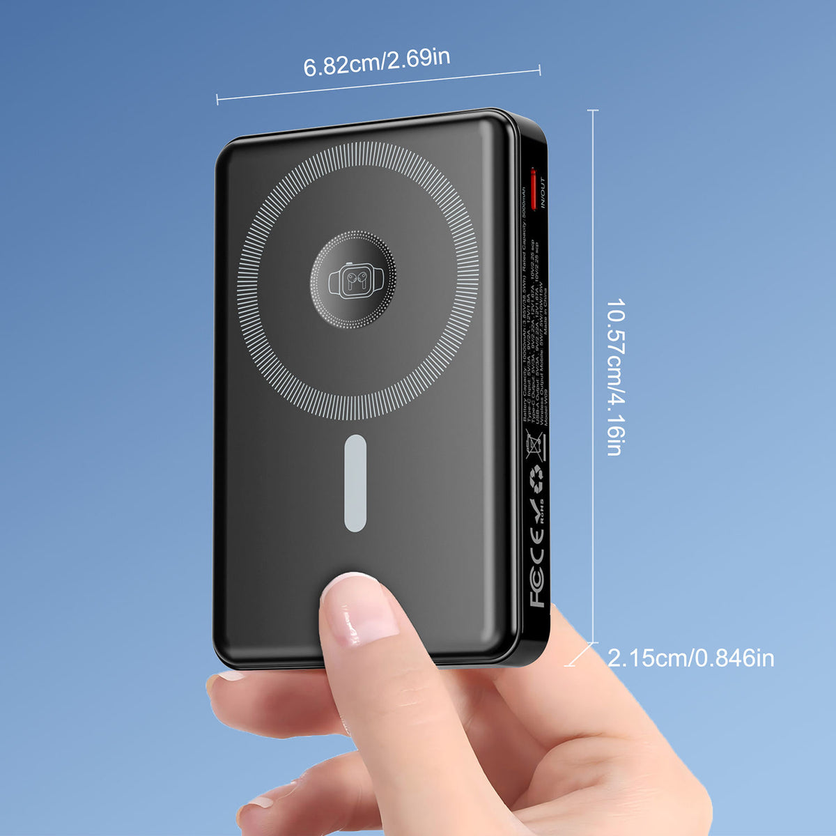 Power Bank 10000mAh με Ενσωματωμένα Καλώδια USB-C και Lightning — Γρήγορη Φόρτιση 22.5W